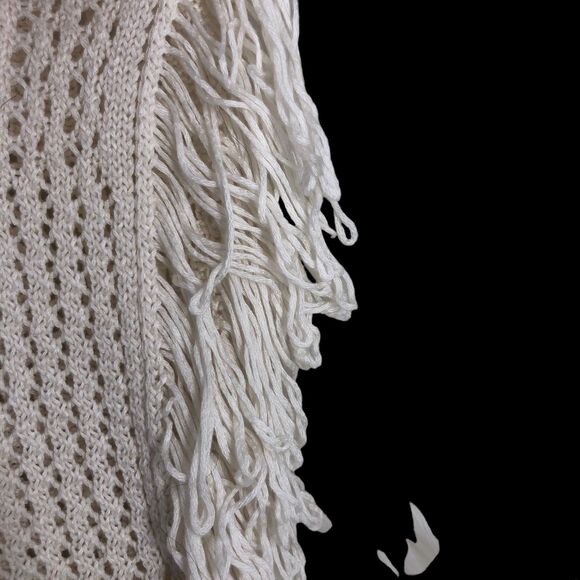 Mossimo SZ XL Cropped Crochet Knit Cover Up, Outer Layer w/Fringed Sides, Beachy - Picture 5 of 8
